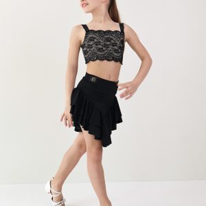 Топ "FLORA" черное кружево